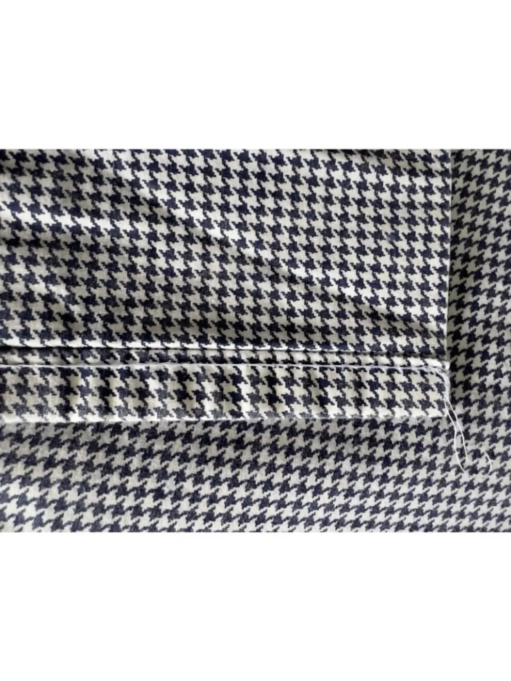 RALPH LAUREN Queen Flat Sheet Navy White Herringbone 100% Cotton Bedding Luxury